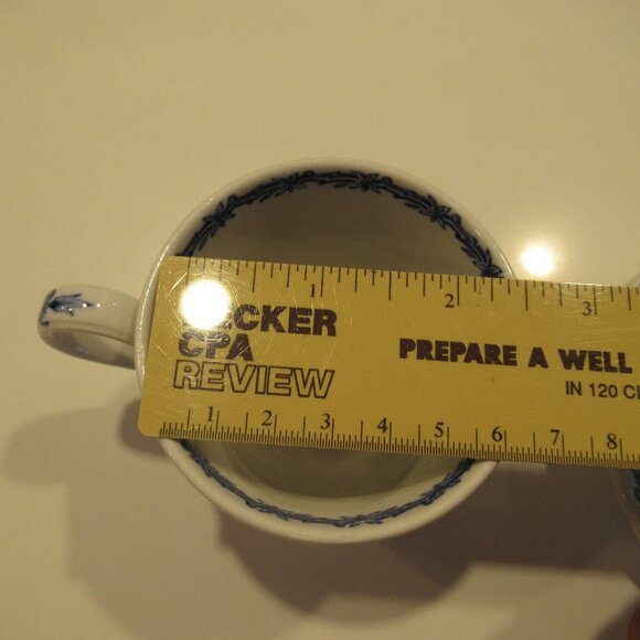 Staffordshire Ridgway Cup & Saucer Clifton England Blue White Scalloped Set of 2 - Picture 13 of 14